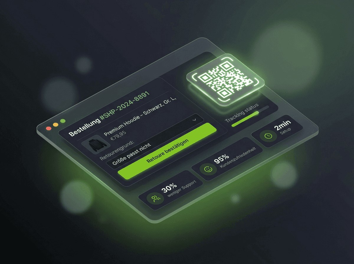 DHL Smart Returns - Bestellungsübersicht mit QR-Code und Tracking