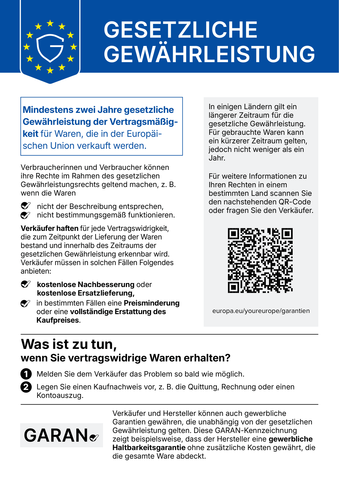 EU-Gewährleistungslabel